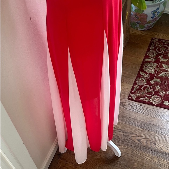 Express Red Sheer Overlay Maxi Dress Size 8 Y2K Coastal Glam Resortwear boho - Picture 7 of 11
